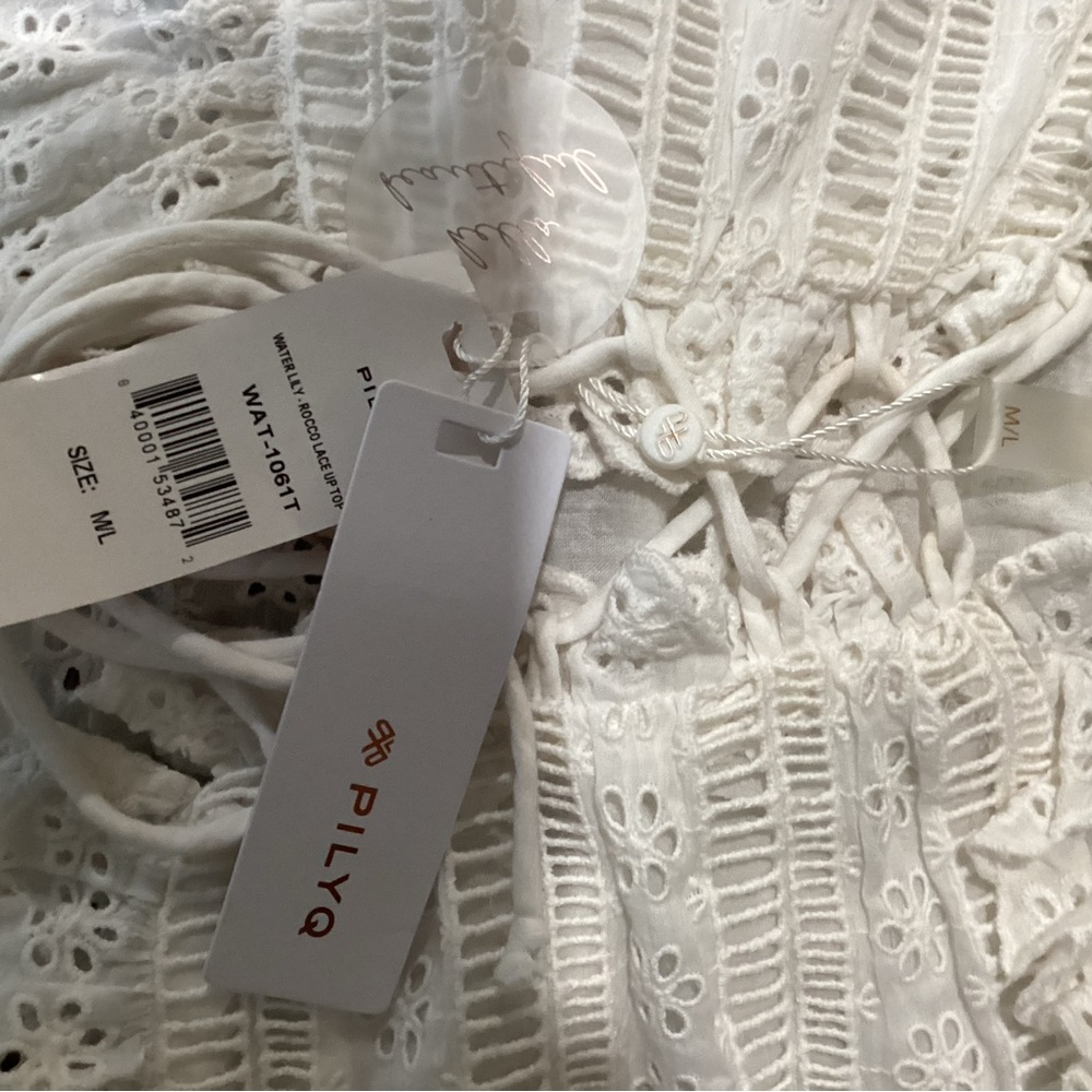 🚨Final Sale🚨!! NWT Pilyq Rocco Water Lilly Lace Up Top - Picture 7 of 7